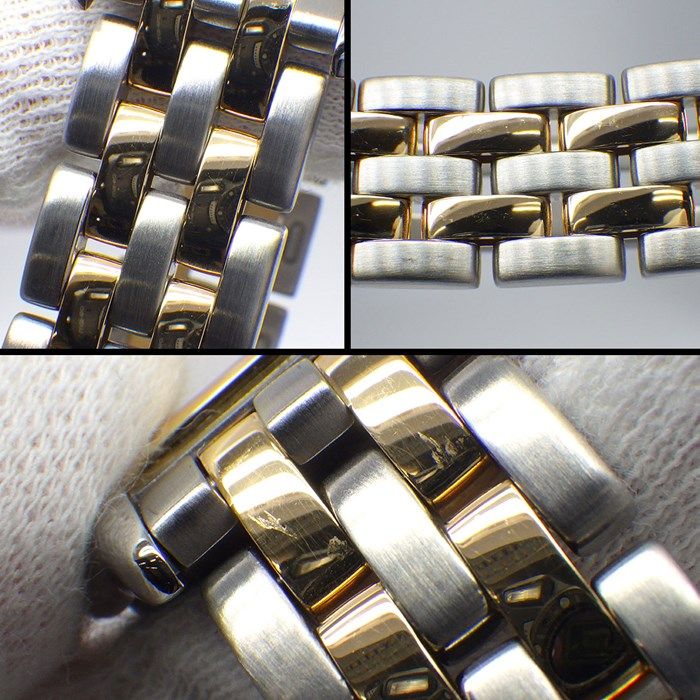 カルティエ Cartier 腕時計 パンテール MM W25028B6 スクエア ホワイト文字盤 ローマンインデックス デイト K18YG SS クオーツアナログ 【OH済み】 【中古】 カルティエ Cartier 腕時計 パンテール MM W25028B6 スクエア ホワイト
