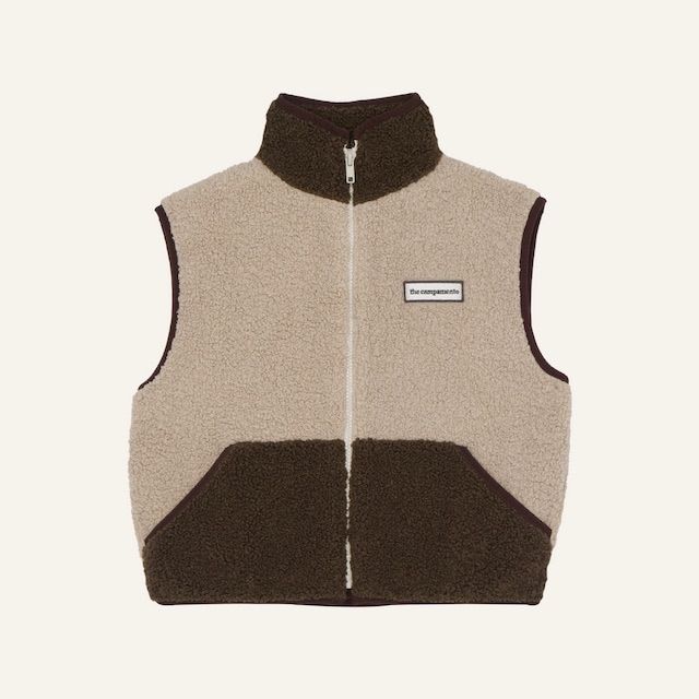The Campamento | GREEN AND ECRU TEDDY VEST AW25