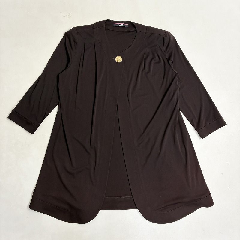 ◇ LEONARD レオナール ノーカラージャケット アウター 薄手 金