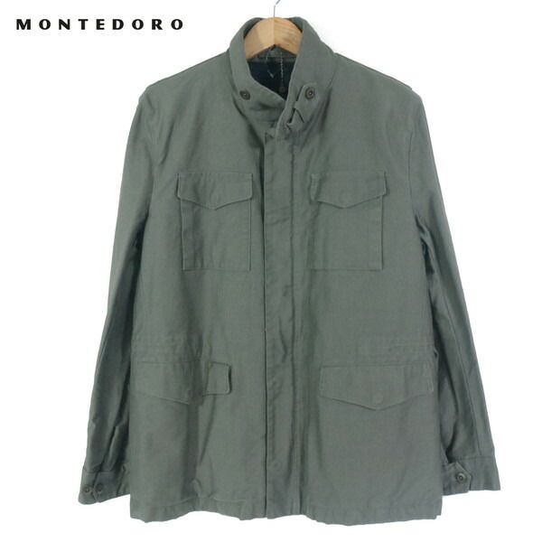 モンテドーロ　MONTEDORO　ピーコート　グリーン　46　M　イタリア製 モンテドーロ MONTEDORO ピーコート グリーン 46 M イタリア製