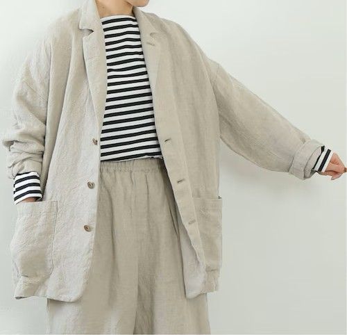 JOURNAL STANDARD LUXE ジャーナルスタンダード ラックス 23|SS 23-010-440-0010-1-0 ベルギーリネンテーラードジャケット ベージュ