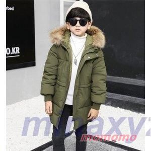 中綿ジャケットフード付き男の子ダウンコートファー付きキッズロング子ども用ジュニアコート防寒着