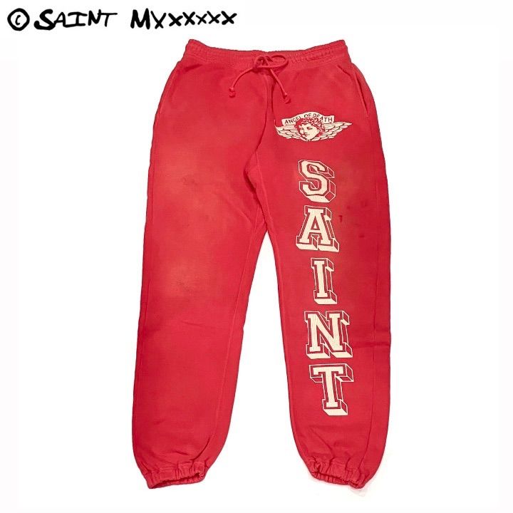 【中古】未使用品 セントマイケル SAINTMICHAEL 25AW ANGEL SWEAT PANTS エンジェル スウェットパンツ M 黒 ブラック SAINT M×××××× セントマイケル エンジェル スウェットパンツ