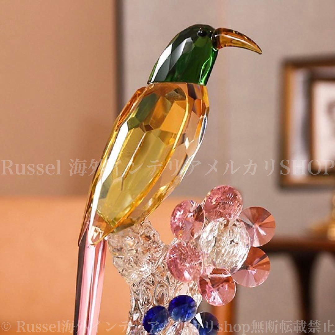 高級 彫刻クリスタルバード クリスタル素材 サンキャッチャー 置物