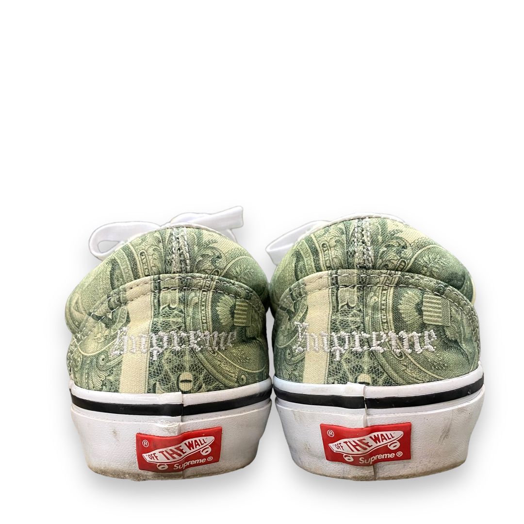 27.5cm VANS × SUPREME SKATE ERA DOLLAR BILL GREEN スニーカー