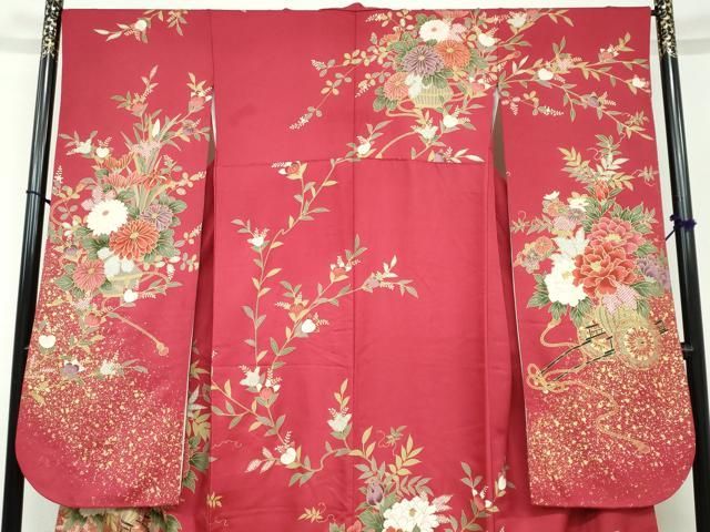 平和屋着物○豪華振袖 花車文 金彩 大丸扱い 正絹 逸品 DAAY5357ud