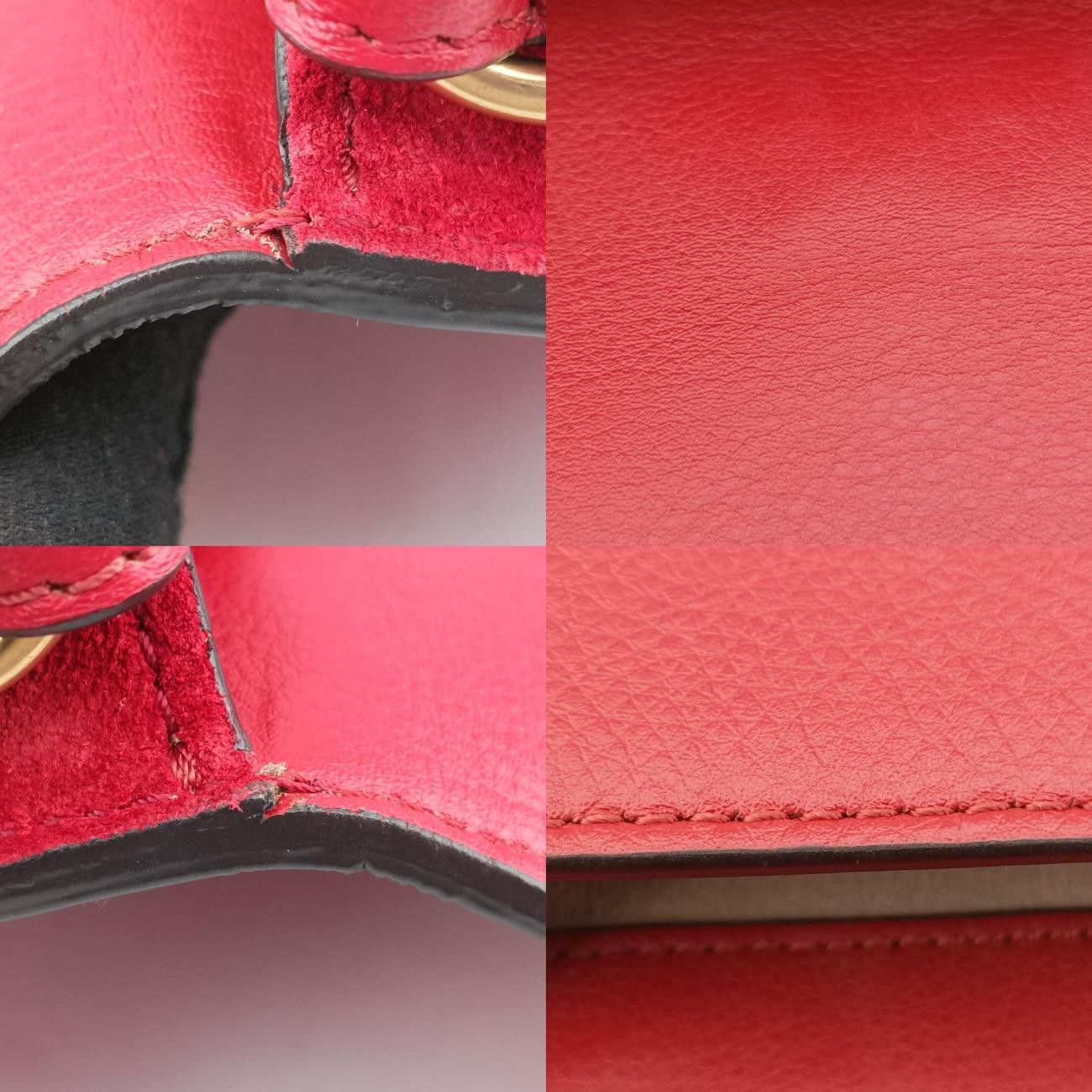 クロエChloeナイル ブレスレットレッドレザー01-18-63-65