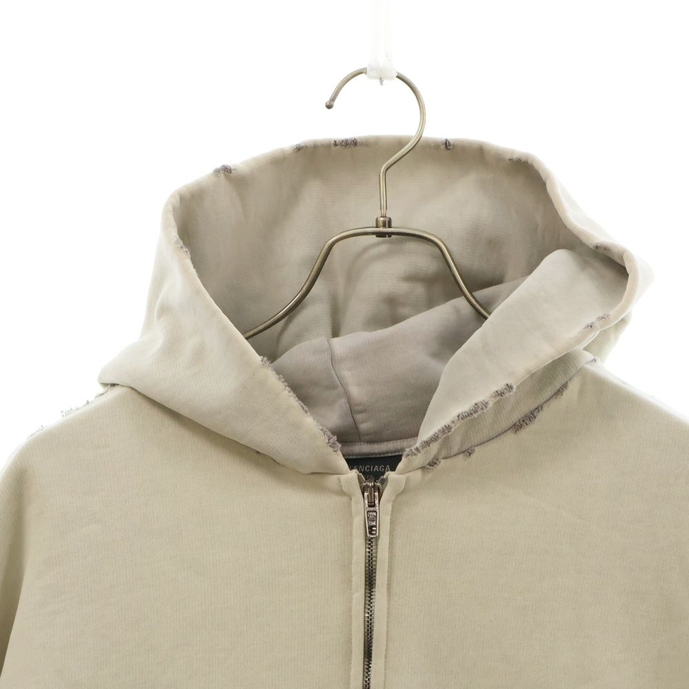 BALENCIAGA (バレンシアガ) ダメージ加工 袖ペイントロゴ ジップ BALENCIAGA (バレンシアガ) ダメージ加工 袖ペイントロゴ ジップ