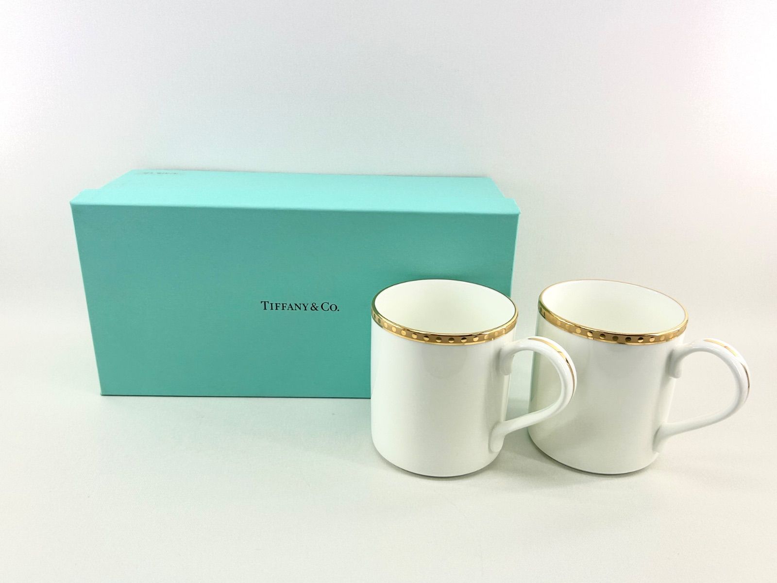ティファニー ペアマグカップ ゴールドバンド