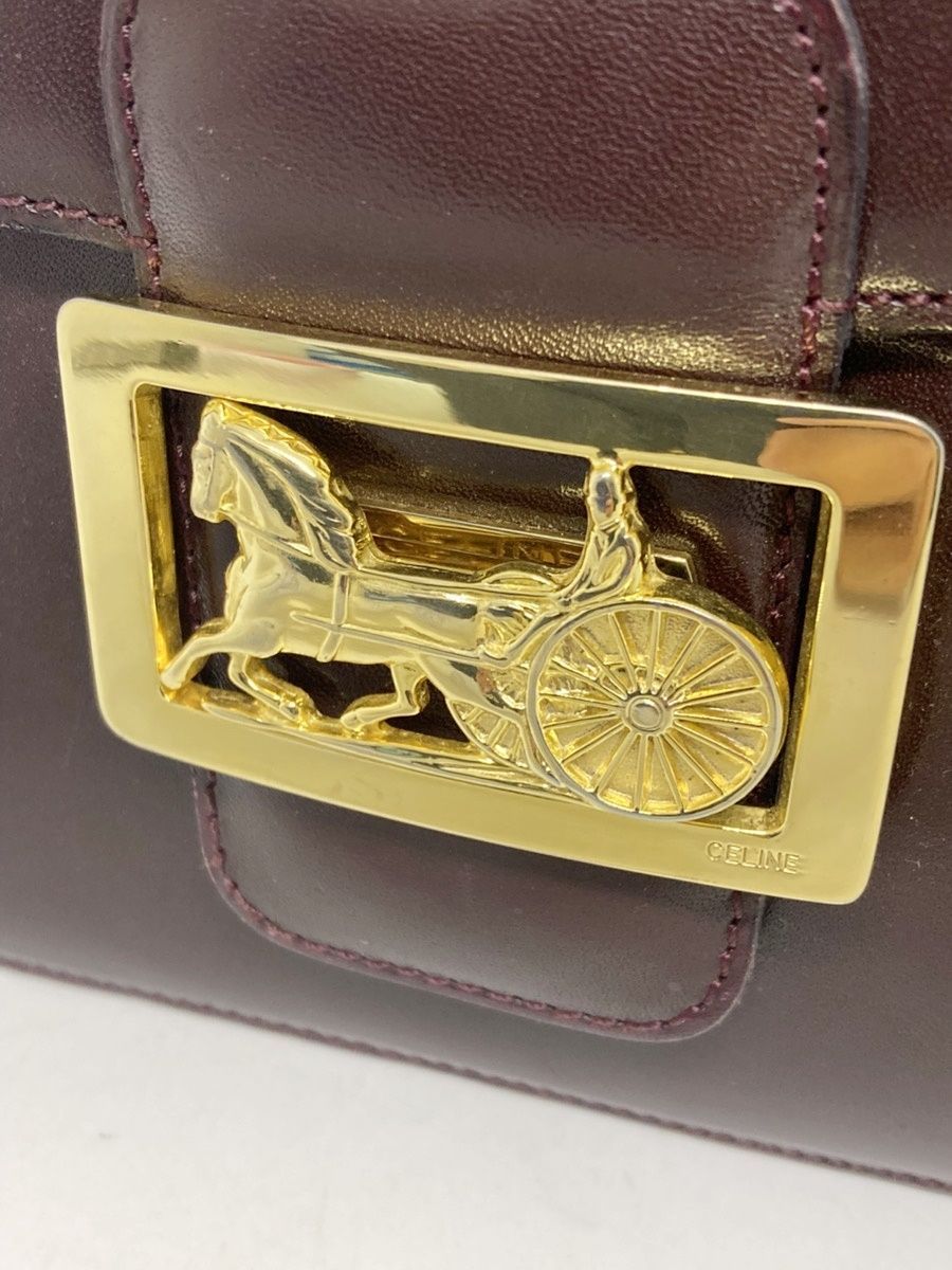 セリーヌ ワンショルダーバッグ レザー CELINE 馬車金具 フラップ