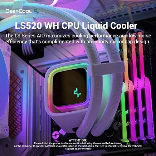 LS520 WH DeepCool LS520 WH 水冷式 CPU クーラー、240mm 放熱器