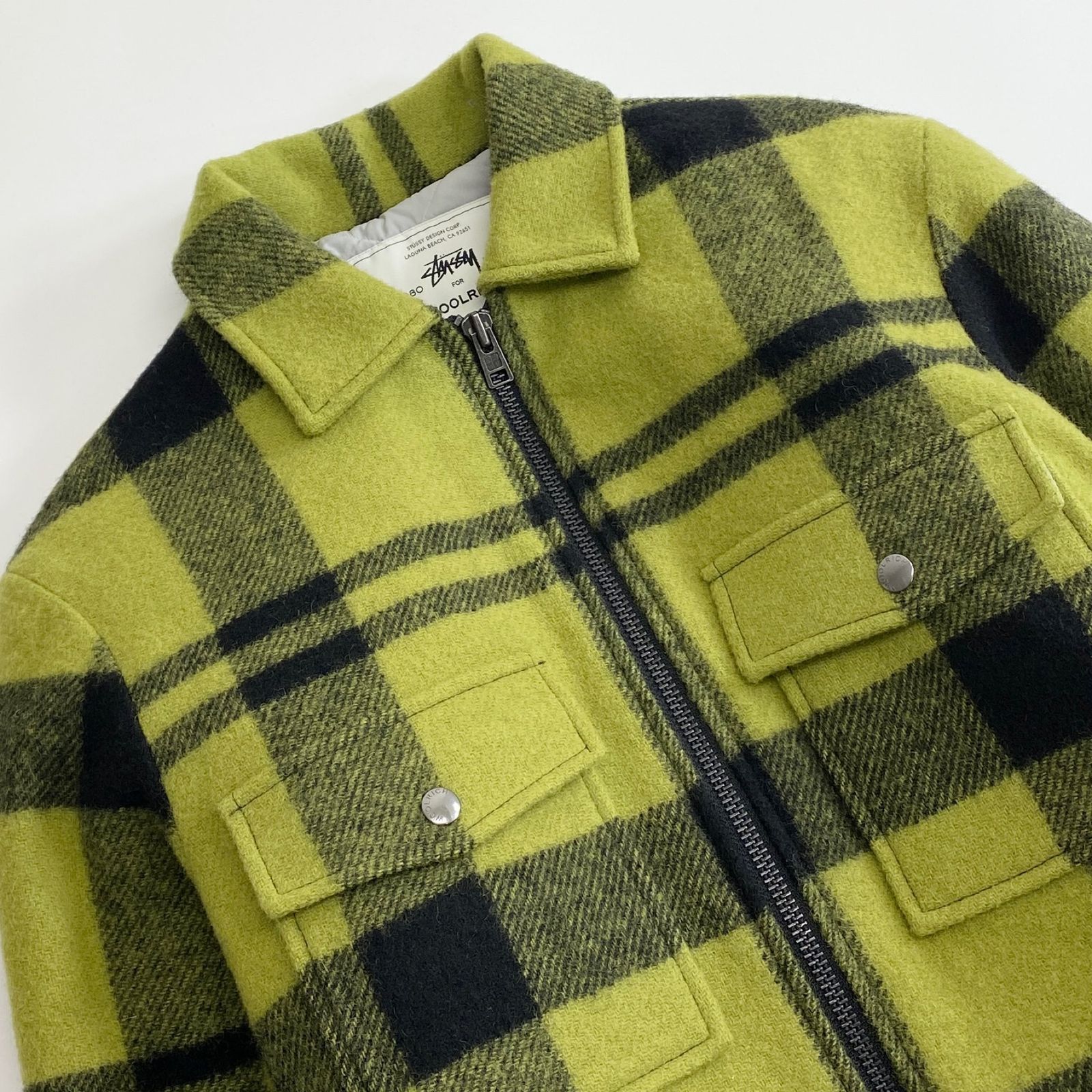 STUSSY】 x WOOLRICH コラボ シャツ ジャケット 四角く 