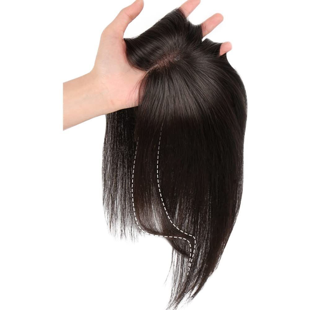 AISIHAIRウィッグ ストレートヘアー 通気 ウイッグ かつら 総手植え人毛 脱毛隠しヘアーピース つむじ人工スキン