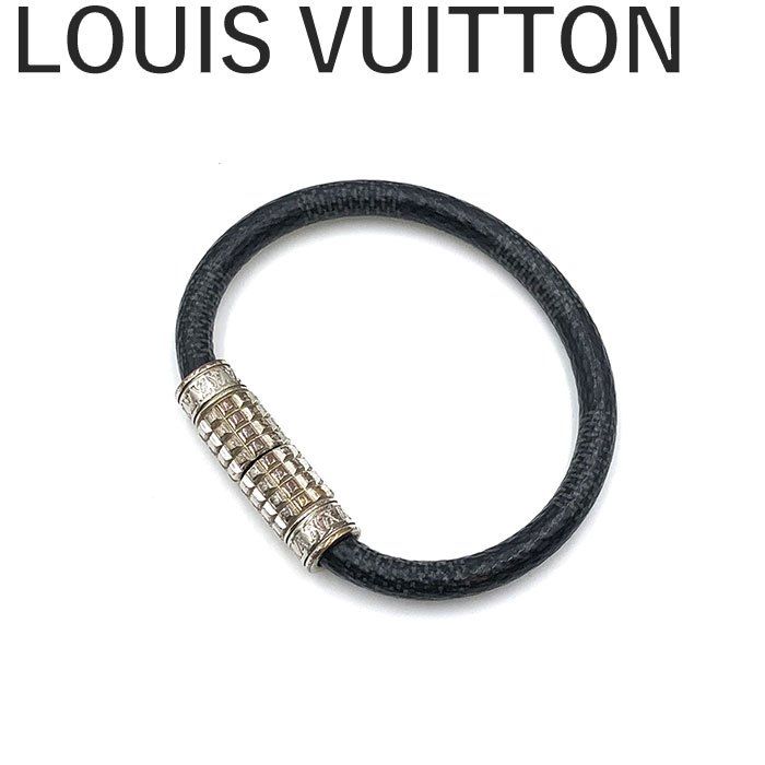 LOUIS VUITTON ブラックレザーブレスレット