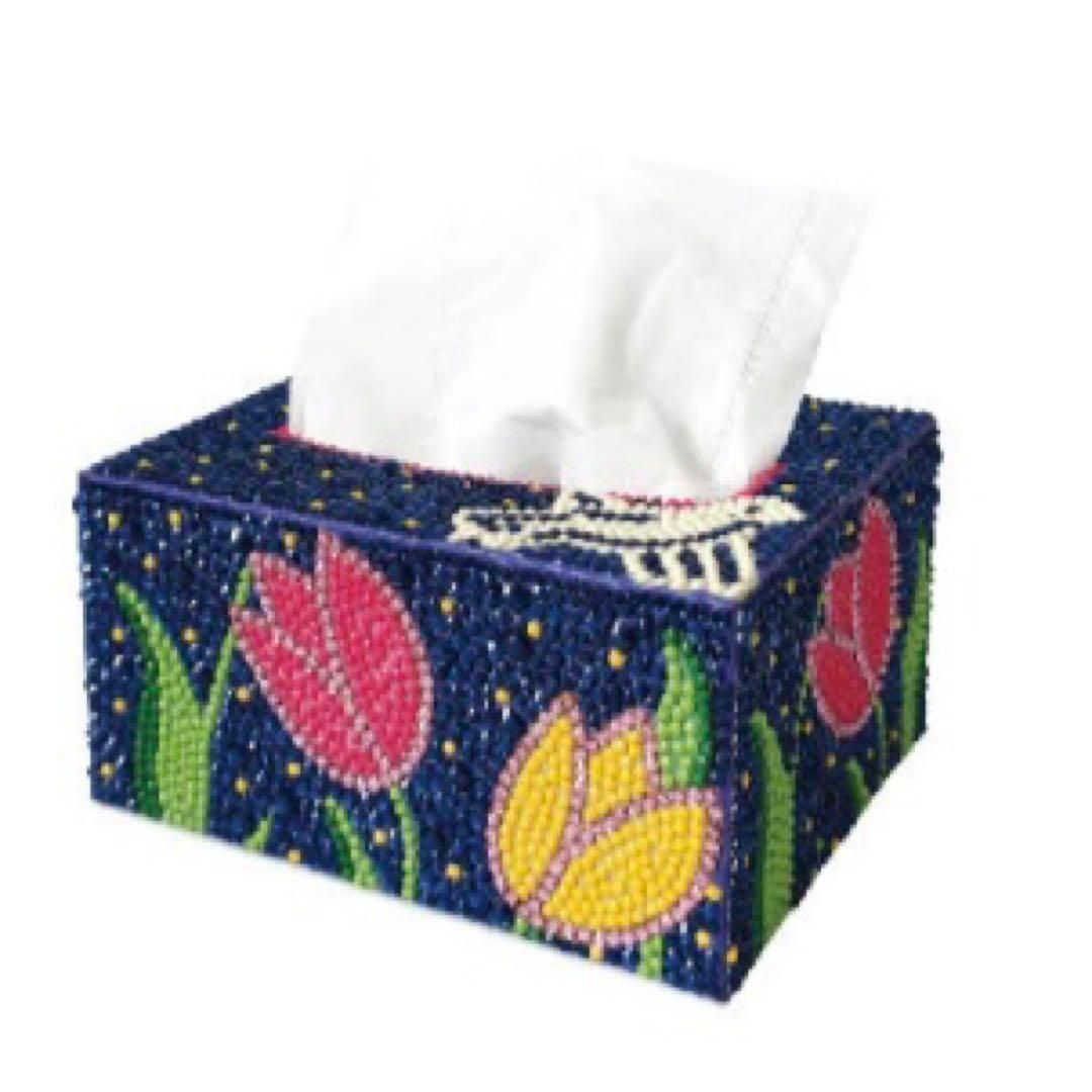 ダイヤモンドアート チューリップがかわいいティッシュボックスケース