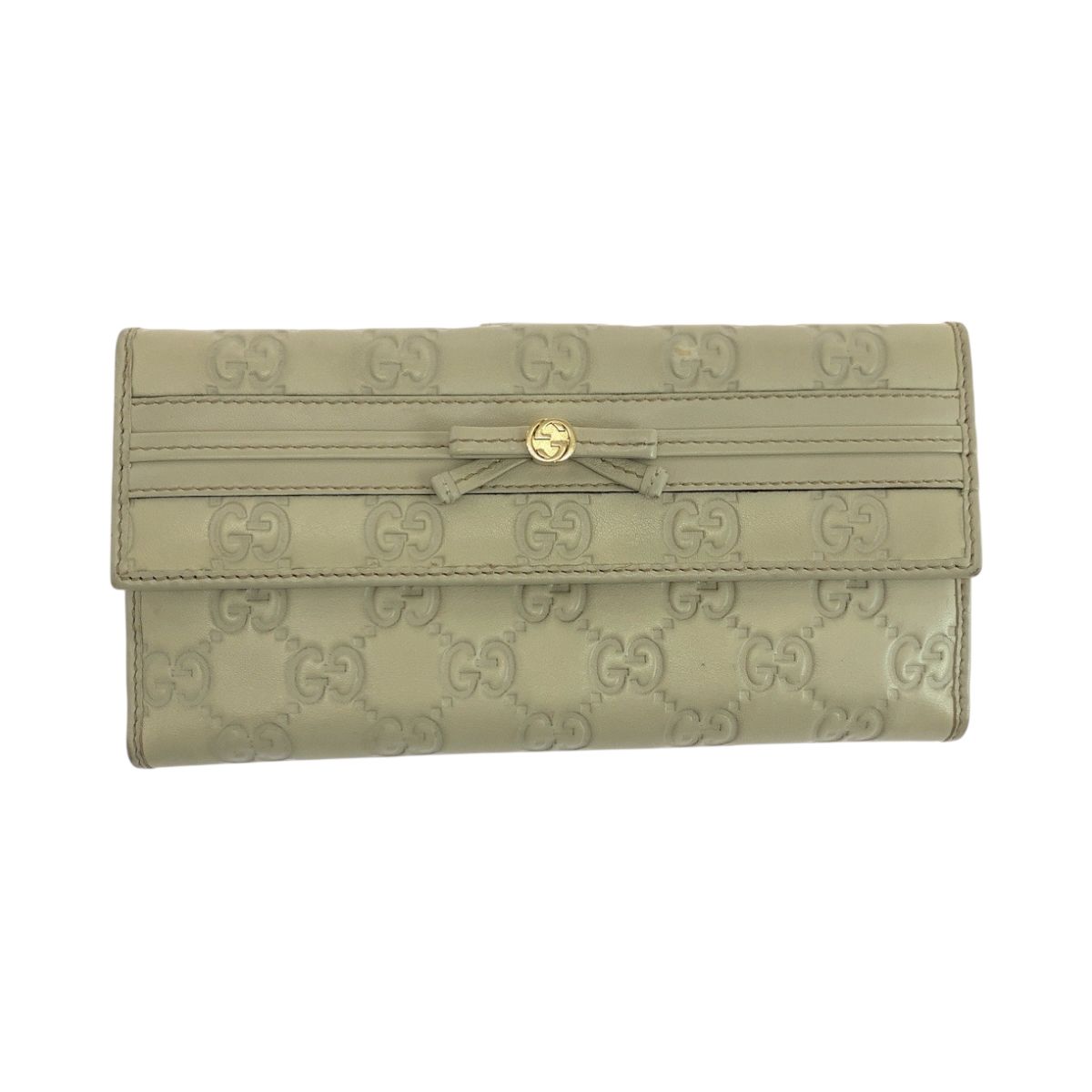 GUCCI グッチ グッチシマ リボン 長財布 ゴールド レディース ブランド GUCCI グッチ グッチシマ メイフェア リボン アイボリー