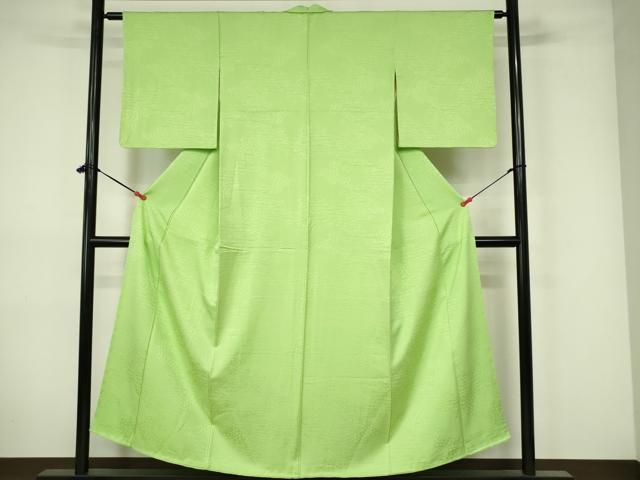 平和屋着物○上質な色無地 千歳緑色 正絹 逸品 DAAY2484op