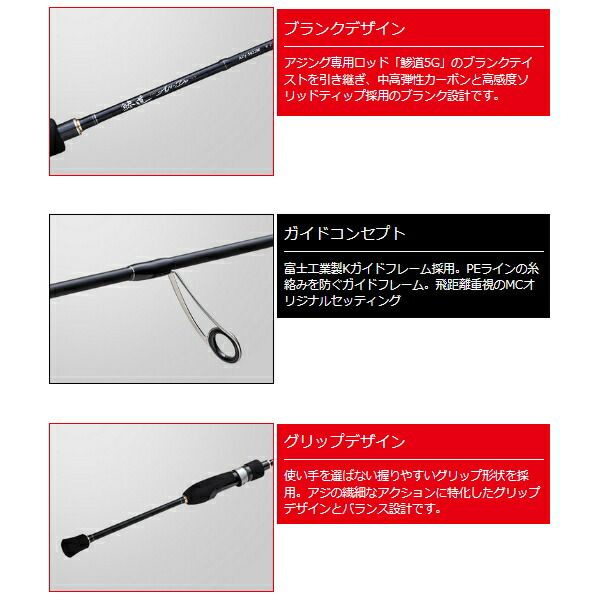 AD5-S682M/AJI アジングロッド ロッドケース付き 鯵道5G Major Craft