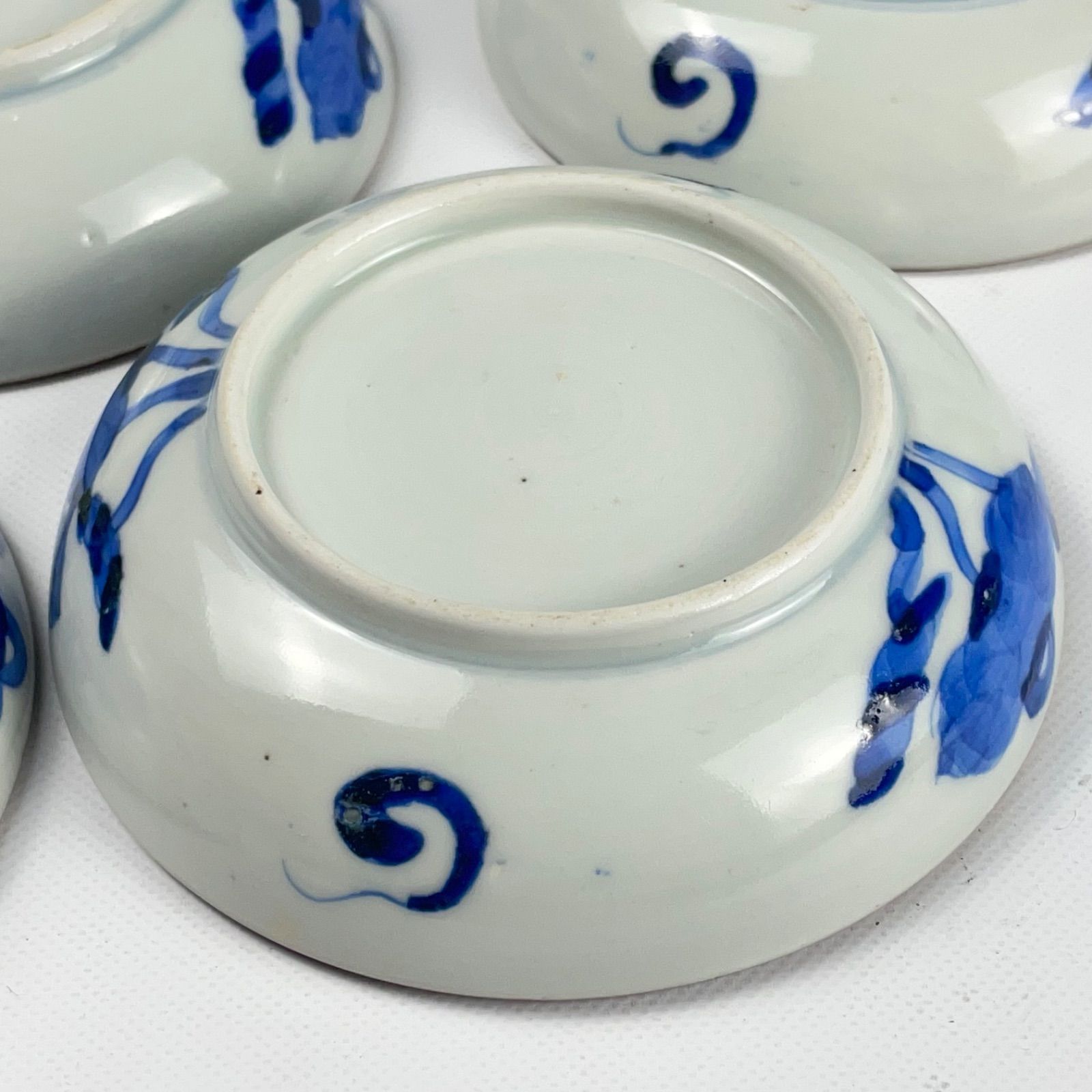 608 染付 花 鳥 古伊万里 伊万里焼 骨董 アンティーク 小皿 5枚
