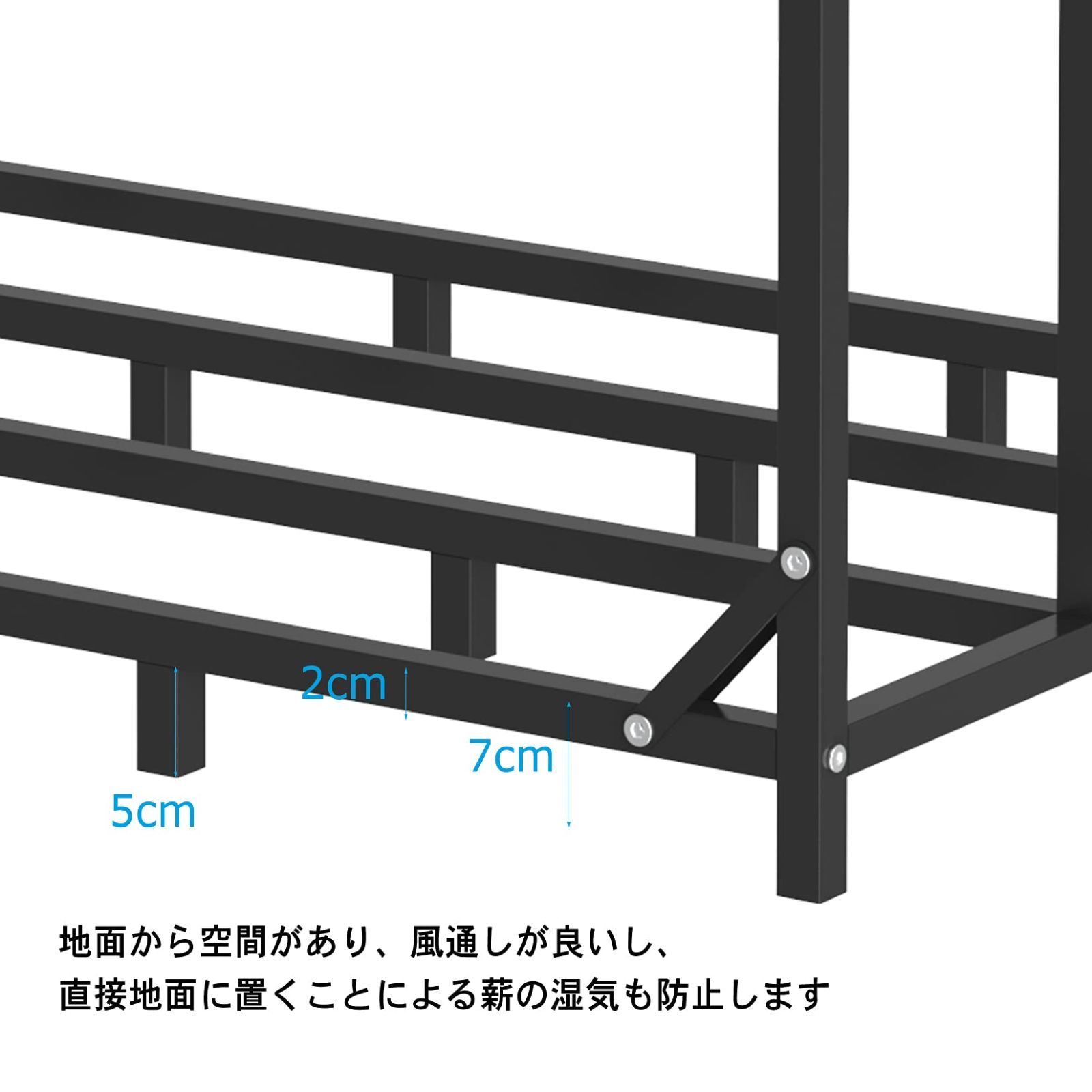 Susire 薪ラック 屋根付き 屋外 薪棚 ログラック 薪置き 大 薪小屋 薪の保管 幅157cm ログホルダー ブラック - メルカリ