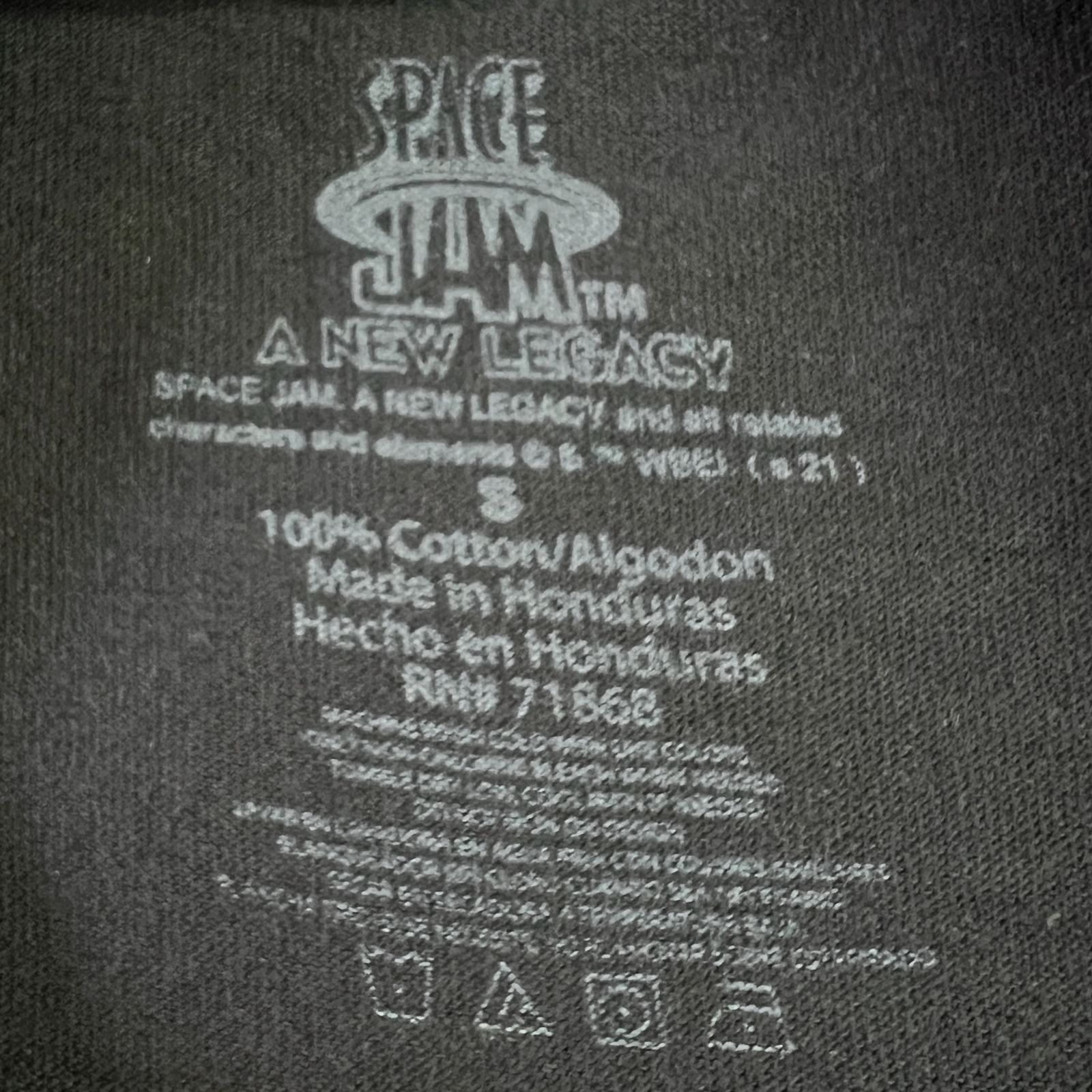 SPACE JAM スペース・ジャム　ルーニーテューンズ　人気キャラクター　バスケットボール　トップス　半袖Tシャツ　古着　ブラック　黒　S