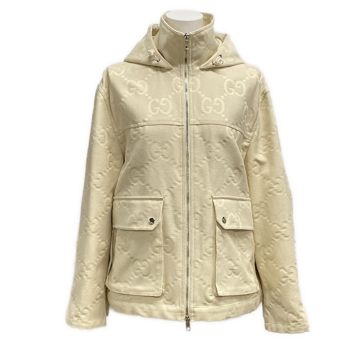 グッチ ブルゾン サイズ42 M レディース ジャンボGGキャンバス  