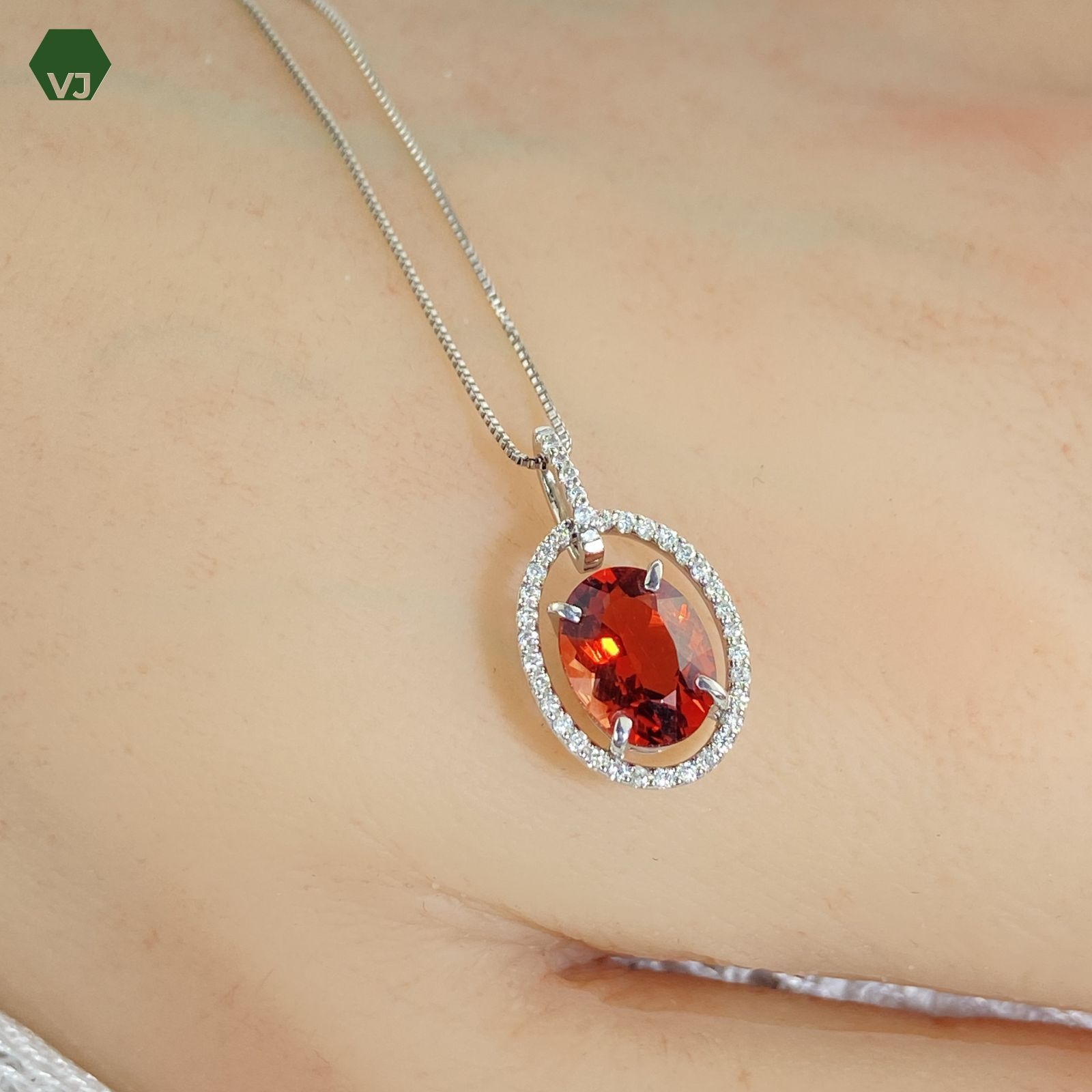 13‐30】アンデシン ダイヤモンド ネックレス 1.46ct D0.12ct【中古  