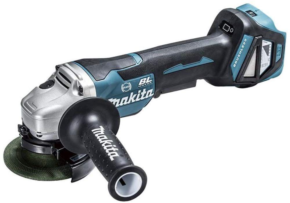 マキタ ディスクグラインダ18V 100mm 無線連動集塵対応|パドルスイッチ型 バッテリ充電器別売 GA418DZ