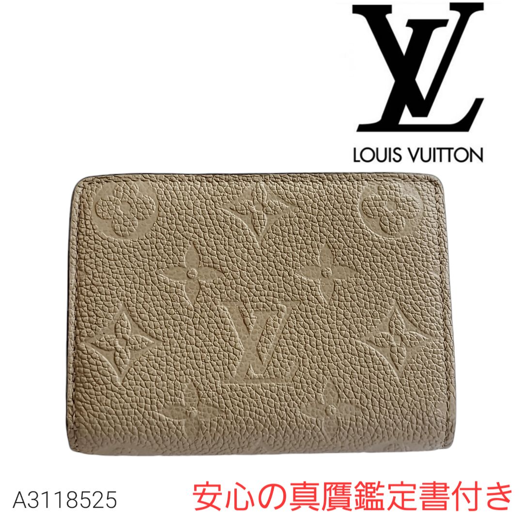 新品未使用に近い極美品 LOUIS VUITTON ルイ ヴィトン モノグラムアンプラント ポルトフォイユ・クレア M80152 二つ折り財布  コンパクトウォレット レザー トゥルトレール グレージュ ウォレット レディース ミニウォレット 人気ブランド - メルカリ