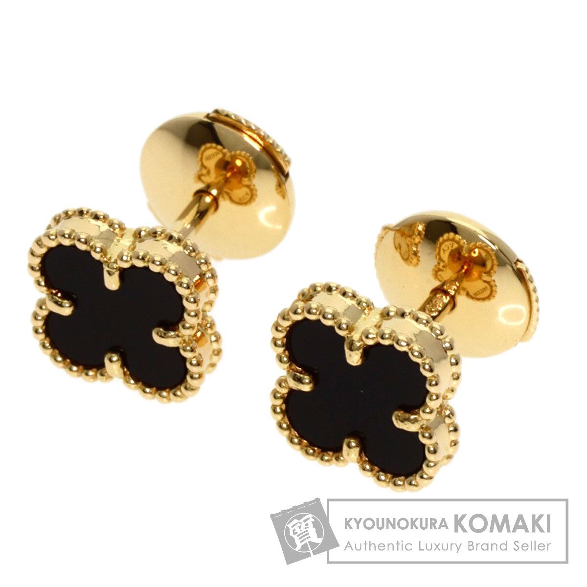 Van Cleef & Arpels スウィート アルハンブラ YGオニキス ピアス ヴィンテージ アルハンブラ イヤリング 18K イエローゴールド