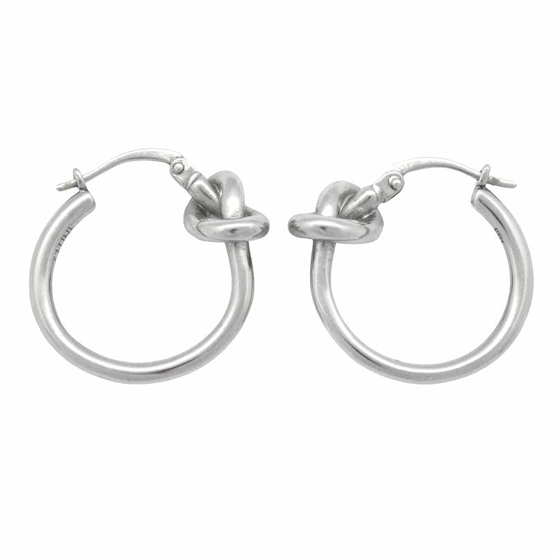 良品 セリーヌ CELINE ノット フープ ピアス メタル アーカイブ