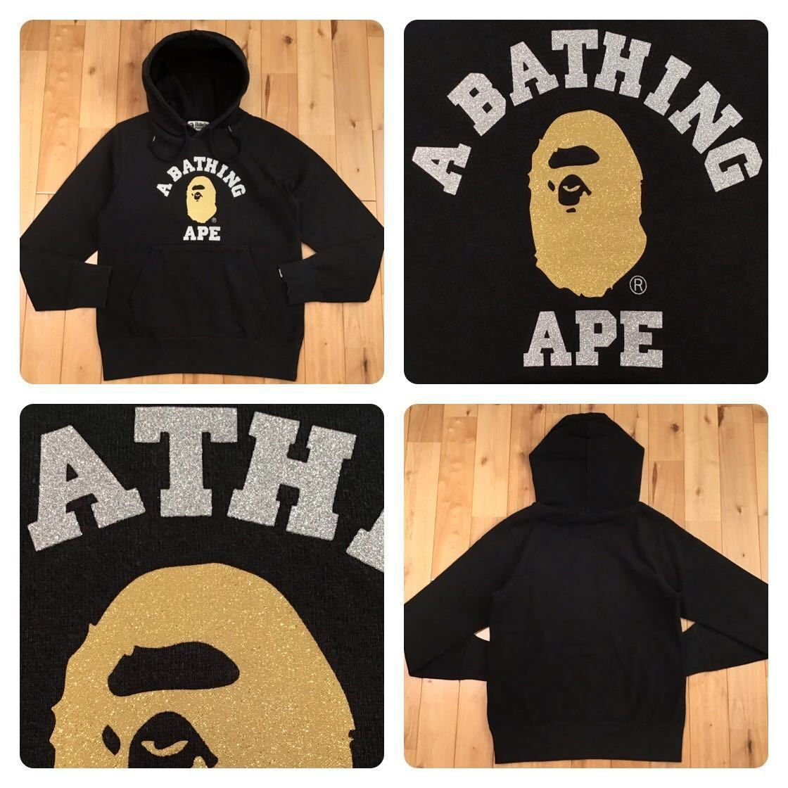 10%OFFABATHINGAPE アベイシングエイプ ファイヤーカレッジロゴパーカー Ｓ トップス