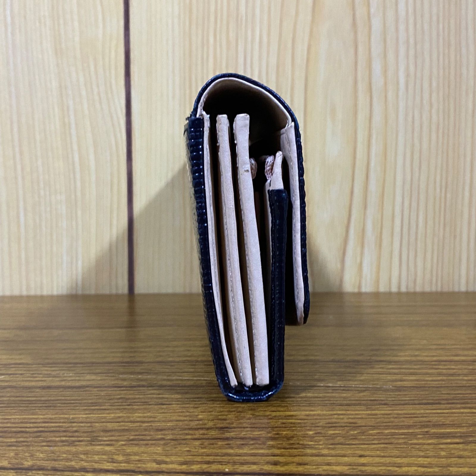55 clathas クレイサス 長財布 レディース レザー ブラック 花柄