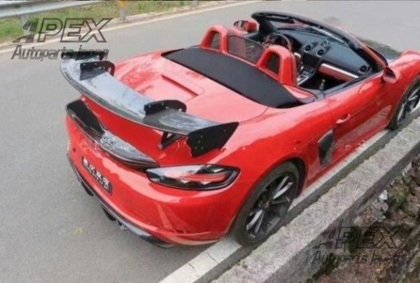 ポルシェ ケイマン 981 2012 - 2016年 高品質 カーボン リア トランクスポイラー リアウイング リアスポイラー 外装カスタム