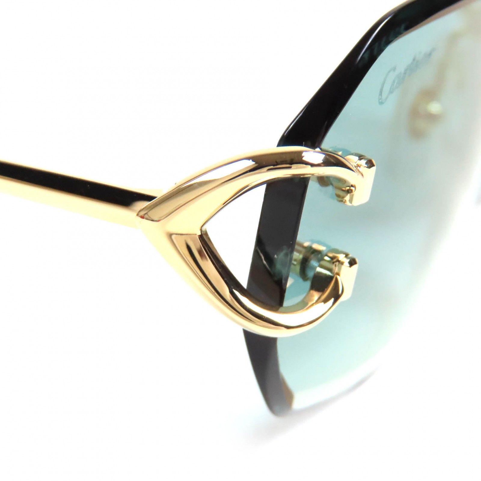 カルティエ　　サングラス 極美品△Cartier カルティエ CT0468S 003 リムレス フチ無し