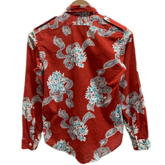 JUNYA COMME des GARCONS MAN 柄ブラウス 長袖 ブラウス コットン レギュラー 花柄 エポーレット AD 2003 UM-B 023 古着