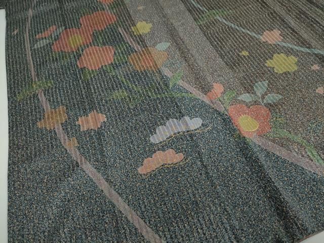 平和屋着物●訪問着　草花文　たたき染　金彩　正絹　逸品　DAAY5034ud 平和屋着物○訪問着 草花文 たたき染 金彩 正絹 逸品 DAAY5034ud 2025年