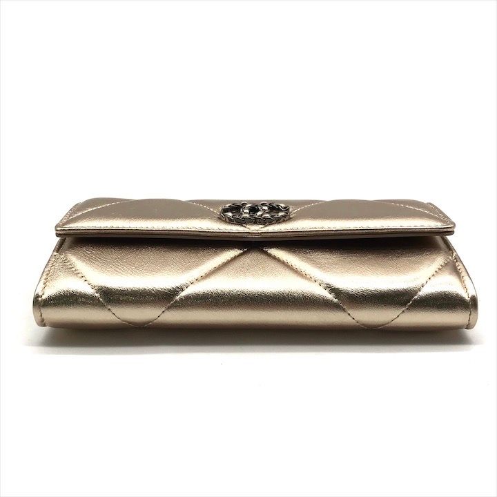 超美品 CHANEL シャネル ココマーク 長財布 ウォレット ラムスキン ゴールド レディース ma1 CHANEL - 超美品 CHANEL シャネル ココマーク 長財布 ウォレット