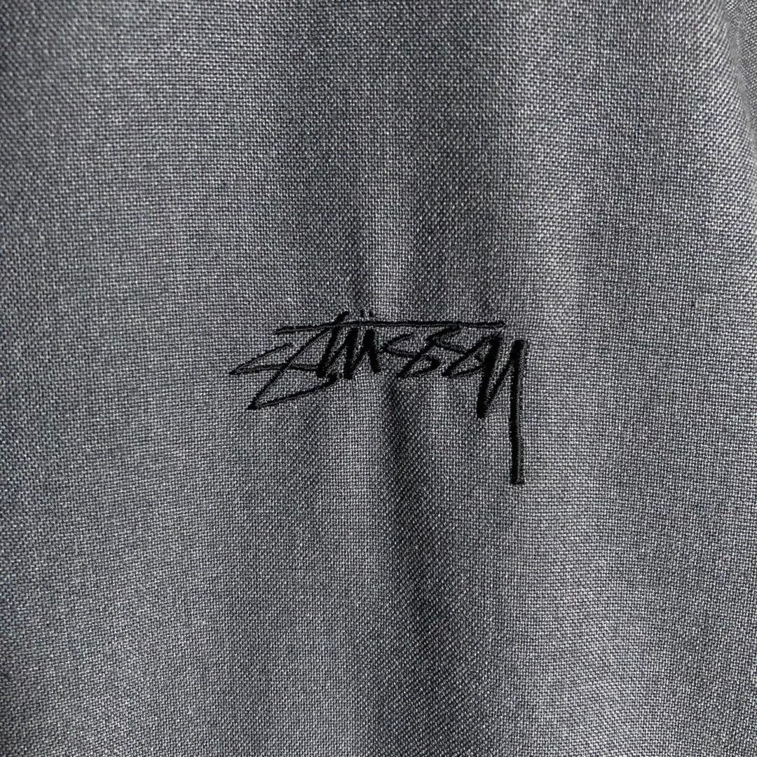 STUSSY コーチジャケット 刺繍ロゴ レーヨン グレー L - メルカリ