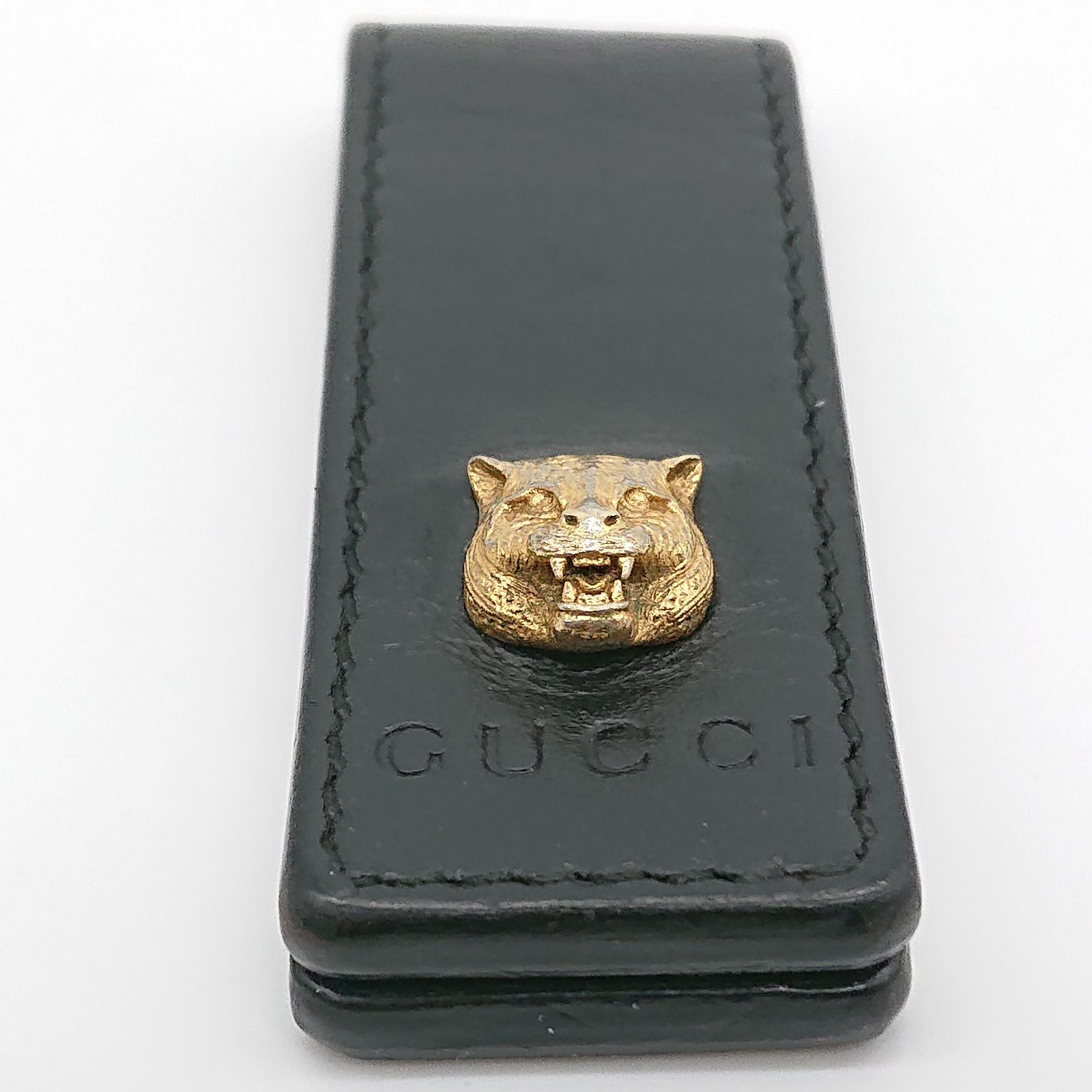 オープニング 大放出セール アニマリエ グッチ 美品】GUCCI タイガー レザー マネークリップ 小物