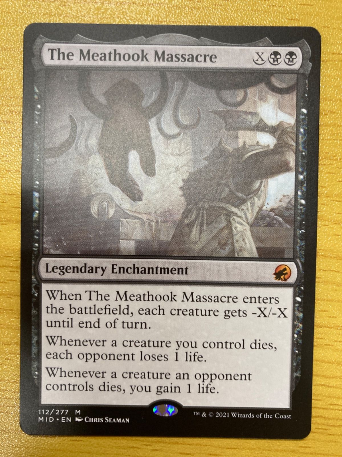 MTG 食肉鉤虐殺事件　ポスターfoil FOIL)(旧枠仕様)食肉鉤虐殺事件/The Meathook Massacre《日本語