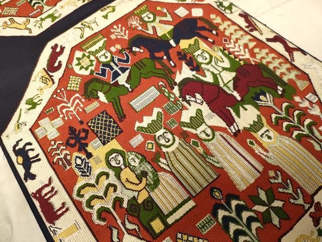 平和屋着物◎六通柄袋帯 文礼祭威諾 正絹 逸品 AAAZ0756dt