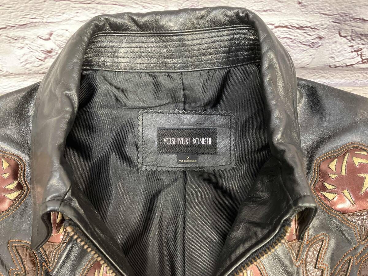 YOSHIYUKI KONISHI メンズ　羊革　　美品 　最終値下げしました★ YOSHIYUKI KONISHI レザージャケット 表記サイズ M ブラック