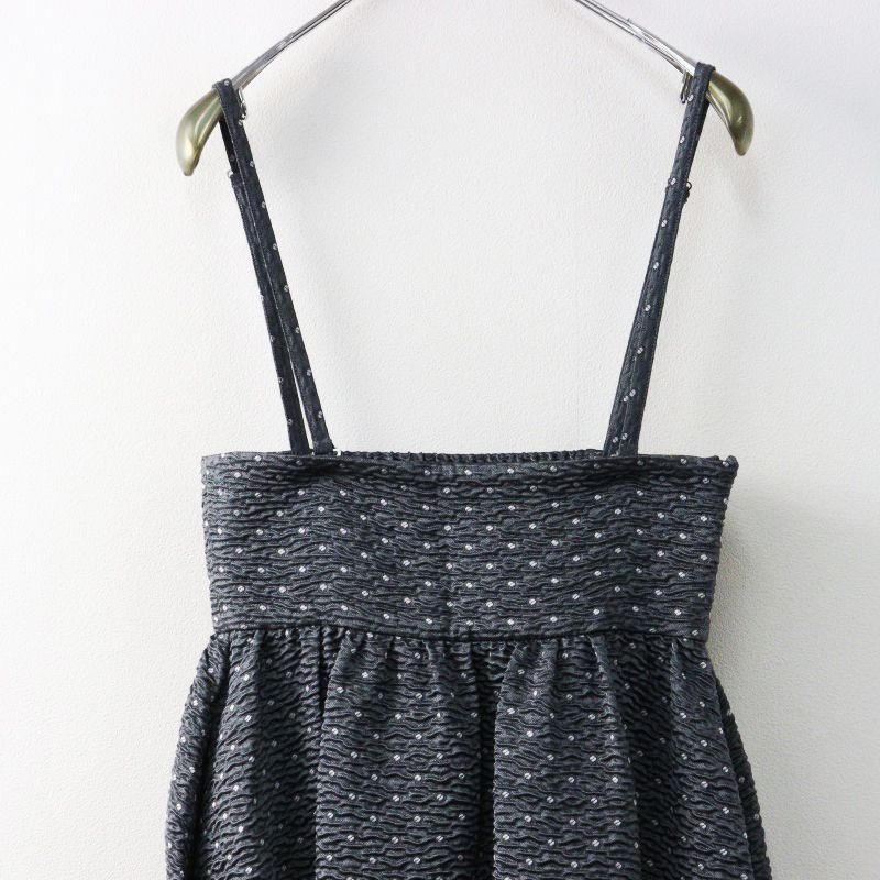 ブルレアBlueleaドットジャガードサスペンダースカート38 極美品 ブルレア BLUELEA Dot jacquard suspenders skirt ドット