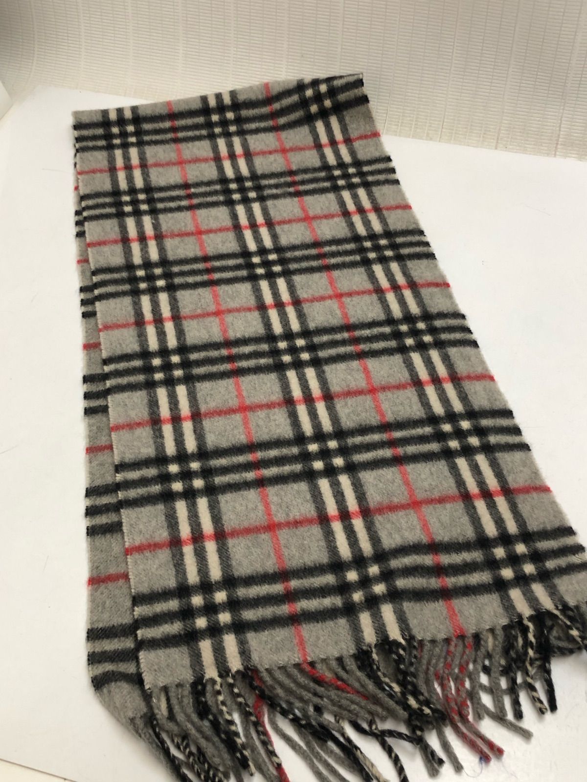 Burberrys バーバリー カシミヤ グレーチェック マフラー 18695309