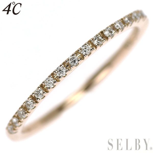 オデュース4℃ K10PG ダイヤモンド リング ハーフエタニティ - メルカリ