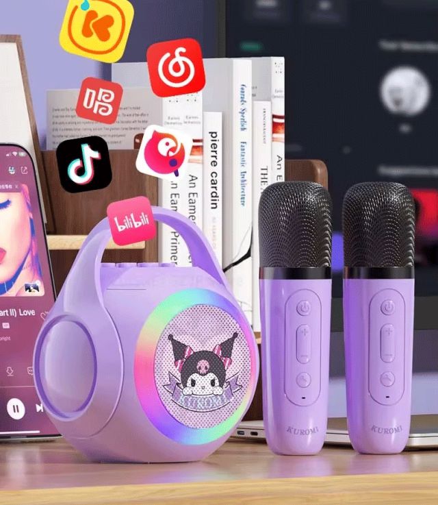 Bluetooth5.4 ワイヤレス カラオケセット カラオケマシン クロミちゃん