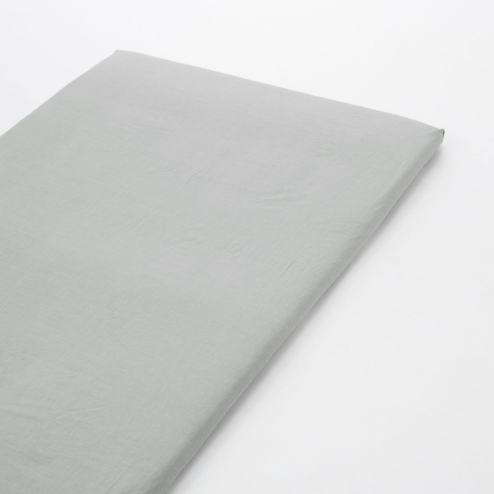 セミダブルサイズ グレー 120×200×3～10cm用 洗いざらし敷ふとんシーツ兼浅型ボックスシーツ 83333447 無印