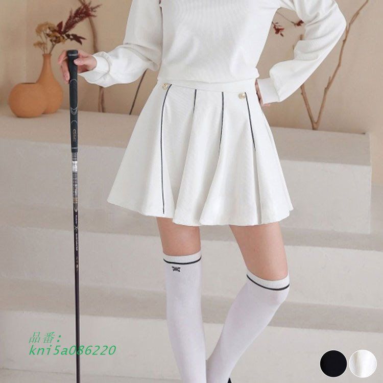 ゴルフウェア レディース 韓国 スカート コーディネイト ミニスカート 春 ウエストゴム おしゃれ フ スカート 秋 かわいい 春夏 ストレッチ kni5a086220