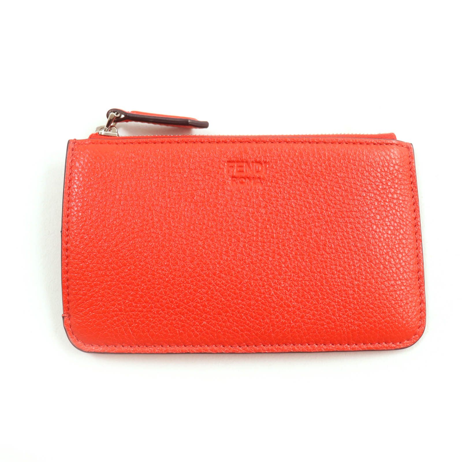 極美品☆FENDI フェンディ 8AP161 ロゴ刻印 キーリング付 レザー 
